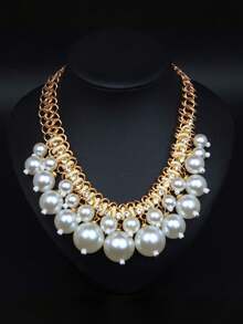 1件欧美时尚水晶串珠吊坠项链，适合宴会、活动、节日佩戴 - 串珠吊墜項鍊 - 查看 7