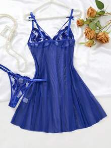 Damen Zweiteiliges weinrotes Nachthemd mit reifem Charme - Wunderschön und sexy, bestickter Bügel-BH, weich und bequem als Homewear, geeignet für alle Jahreszeiten, transparent dünn, Weihnachts- und Halloween-Geschenke