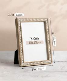 Natural Wood Bead Boho Photo Frame 10x15cm 13x18cm, Rustic Pine Wall Decor for Anniversary Birthday Christmas Mothers Day Gift, Aesthetic Room Decor for Her