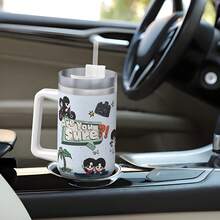 "Bist du sicher?!" Englisches Buchstabe Design mit Cartoon-Charakter - 40oz/20oz K-Pop-Themen Edelstahl Vakuumisolierter Becher, auslaufsicherer Deckel & Strohhalm, 12 Stunden Heiß-/Kalthaltefunktion, perfekt für Kaffee/Tee/Smoothies, ideales Geschenk für K-Pop-Fans (Büro, Reise, Zuhause)