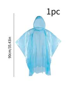 1pc Thickened Children's Raincoat, Random Color, Fashionable PEVA Poncho, Suitable For Students, Travel And Camping - Multicolor - View 6