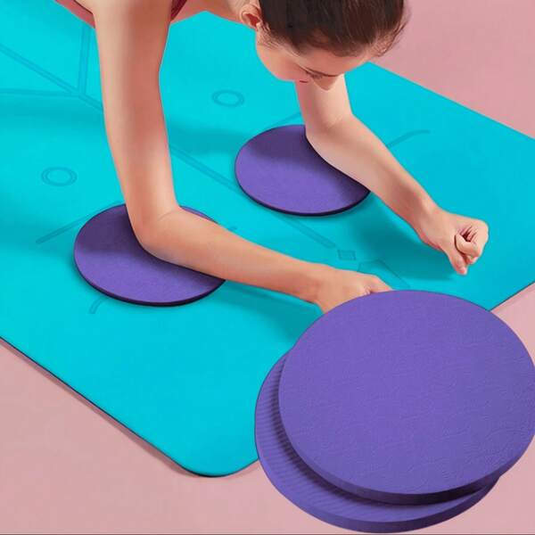 1/2pcs Flat Support Pad TPE Knee Pad And Elbow Pad Kneeling Pad Balance Pad Fitness Mat Ab Wheel Pad Round Yoga Mat, Non-Slip Yoga Knee Pad, Yoga Knee Pad, Thickened Kneeling Pad, Fitness Knee Pad, Suitable For Hard Floor Yoga, Pilates, Home Fitness And Meditation, Modern Fitness Accessories