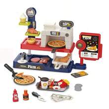 Kids Fast Food Restaurant Playset, Hamburger, Fried Chicken, Fries, Soda Realistic Food Toys, Kitchen Set, Educational Pretend Mini Supermarket & Convenience Store, Multi-Scene Role Play, Cash Register & Card Reader, Realistic Water Dispenser With Sound, Gifts For Boys And Girls, Back To School