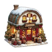 Christmas Tavern - Wooden Jigsaw Puzzle, Asymmetrical Animal Shaped Wooden Puzzle Toy, Unique Party Game Gift, Decorative Art Painting, Tabletop Magic Puzzle, Creative Children's Educational Puzzle, Holiday Gift, Adult Wooden Puzzle, Christmas Gift, Back To School Gift, Birthday Gift (2D Puzzle) - Multicolor - View 6