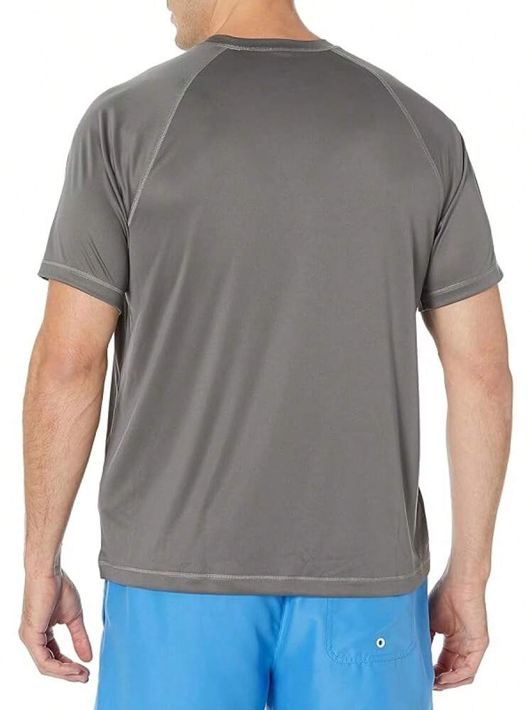 Essentials - Camiseta de natación de manga corta y secado rápido UPF 50 para hombre - Rosa - Añade 4