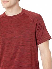 Essentials Men's UPF 50 Quick Dry Short Sleeve Swim Shirt - 紅色 - 查看 4