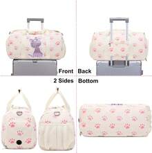 Bolsa de baile para niñas, bolsa deportiva para gimnasio, para niñas, adolescentes, bolsa de viaje impermeable, bolsa de lona con compartimento para zapatos, bolsa de ballet y gimnasio, beige (cat - PU rosa. - Ver 8