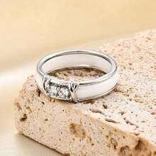 6mm White/Black Ceramic Rings Plus Cubic Zirconia For Women Comfort Fit Engagement Wedding Band Size 5-122025 - 5mm White - View 5