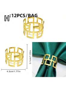 1 قطعة/6 قطع/12 قطعة من حلقات المناديل الإبداعية، حاملات المناديل الزخرفية لعيد الميلاد، الحياة الريفية، الزفاف، المطعم، الفندق، عيد الحب، الولائم، طاولات البوفيه، مستلزمات الحفلات، ديكور طاولة المطبخ المنزلي