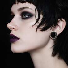 قطعتان من أقراط الأذن من الفولاذ المقاوم للصدأ 316L بتصميم رجعي، أقراط ثقب الأذن، مناسبة للجنسين، طراز هيب هوب وبانك جديد