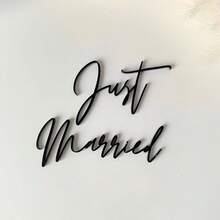 1set Just Married Acrylic Cake Decoration, Suitable For Wedding Wedding Cake Decoration Wedding Party Cake Decoration - Multicolor - View 5