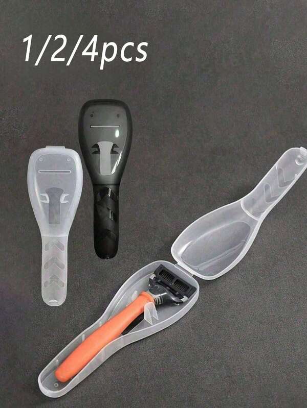 1/2/4PCS Plastic Travel Razor Case, Outdoor Camping Business Travel Portable Razor Holder Container Storage Shaving Case, Compact Protective Razor Case - Clear, Dust-Proof Travel Storage Case, Durable Plastic Razor Holder, Back To School Bag Travel Essentials, Beach Summer Vacation Travel Storage Box,Boyfriend Gifts, Home, Room, Friends, Accessories, Halloween, Christmas, New Year, Fun Gifts