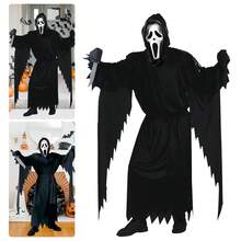 NetHong Kids Scream Ghost Face Cosplay Halloween Costume Death Fancy Dress &Mask&Knife - màu đen - Xem 7