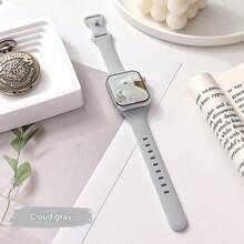 纤细腰身蝴蝶扣硅胶表带，兼容 Apple，适合手表运动臂带 38 毫米 40 毫米 41 毫米 42 毫米 44 毫米 45 毫米 49 毫米 46 毫米，适合手表 Uhr Serie11 10 9 Ultra 8 7 6 5 4 3 2 1 SE 女士硅胶臂带