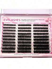 !!! 300pcs/Set 10rows 100+120+160pcs 0.07mm Faux Mink Eyelash Extensions, 8-16mm Mixed Length, 3D Russian Volume Individual Lashes, Plastic Box, For Makeup.Random Style Delivery.