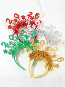 1pc 2026 Christmas Headbands, Creative Headpieces For Christmas Party, Photo Props, Christmas DecorationsChristmas New Year's Eve Party Hair Hoop Hair Accessories Suitable For Christmas New Year Party Gathering Wear - Multicolor - View 4