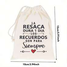 10 piezas de bolsas de cordón de color beige para bodas españolas y fiestas, adecuadas para empaquetar artículos de recuperación de resaca - Beis - Ver 8