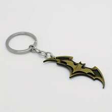 Bat-Shaped Durable Alloy Keychain With Metal Ring, Suitable For Car Keychain Accessories - Fun And Sturdy Key Pendant, Perfect Gift For Men On Father's Day, Fashionable Design, Sturdy Construction, Decorative Key Ring - 銅 - 查看 5