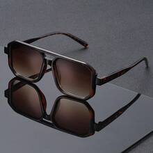 Unisex Modern Large Frame Glasses, Minimalist Design, Lightweight & Transparent, Suitable For Daily Commute, All Seasons