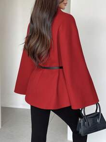 Women's Elegant Red Solid Fabric Belt, Versatile For Woolen Jacket Waist Cincher, Suitable For Halloween, Daily Wear, Dates, Spring, Winter, Autumn