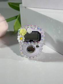 Contador de dedos con flor totalmente cubierto de rhinestones de colores personalizados, contador digital portátil, botón manual, contador de mano mini, contador empaquetado en tarjeta y en caja de 12 piezas, tasbih electrónico con opciones de multicolor - Adecuado para contar oraciones, seguimiento de actividades, regalos festivos, etc. - Multicolor - Ver 15