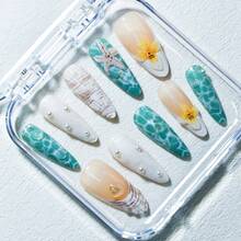 New Craft Almond-Shaped Handmade Armor 3D Three-Dimensional Ocean Sunshine Scent Sweet Flowers Marine Life Starfish Pearl Shells Suitable For All Women And Girls Daily Matching Gifts - sao biển - Xem 4