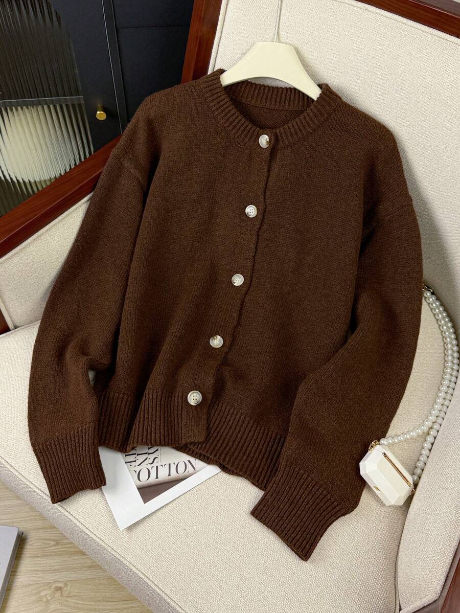 EAVA Women's Sweater Coat Retro Slouchy Commuter Loose Knitted Cardigan Suitable For Autumn And Winter, Streetwear Women, Old Money Style Women