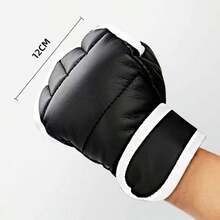 1 双专业半指拳击手套，黑色拳击沙袋训练手套，适用于跆拳道、综合格斗、拳击比赛和健身 - 彩色 - 查看 1