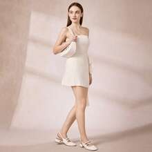 Mostrin Mary Jane Shoes Women Slingback Chunky Block Heels For Women Rounded Toe Ankle Strap Pumps Daily Wedding Party Dress Shoes - 白色 - 查看 7
