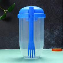 1pc/2PCS Salad Cup With Fork And Lid, Office Weight Loss Slimming Cup, Portable Light Meal Breakfast Cup For On-The-Go - Multicolor - View 17