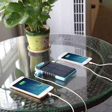 Batería externa portátil de 20000mAh con panel solar, cargador de batería externa con luz LED para todos los teléfonos inteligentes.Regalo para el Día del Padre, cumpleaños o Navidad. - Multicolor - Ver 7