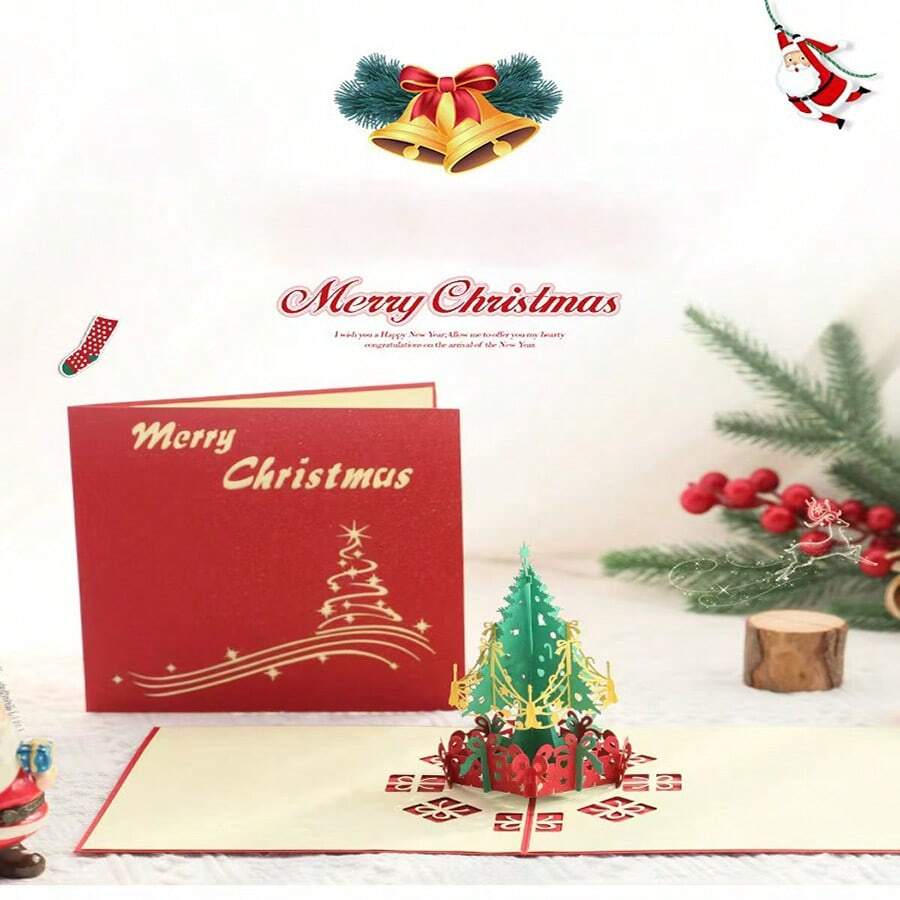 3D Christmas Greeting Card With Christmas Tree, Creative Christmas Gift For Students And Christmas Events - Multicolor - View 1