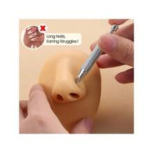 Piercing Taper Ball Grabber Tool For Changing Jewelry - Stainless Steel Flat Back Earrings Applicator Tool Threadless Insertion Pin Thread Body Piercing Kit For Ear Nose Lip - Aluminum Alloy Handle-short-type-extractor - View 3