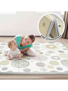 Foldable Baby Play Mat, PIGLOG Waterproof Playmats For Babies And Toddlers Kids, Foam Playmat For Tummy Time, 50x50/59x59/79x71 Playpen Mat, Reversible Portable Baby Floor Mat For Infant, Toddler, Circle(This Product Does Not Include A Fence.) - vòng tròn - Xem 6