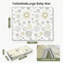 Foldable Baby Play Mat, PIGLOG Waterproof Playmats For Babies And Toddlers Kids, Foam Playmat For Tummy Time, 50x50/59x59/79x71 Playpen Mat, Reversible Portable Baby Floor Mat For Infant, Toddler, Circle(This Product Does Not Include A Fence.) - vòng tròn - Xem 10