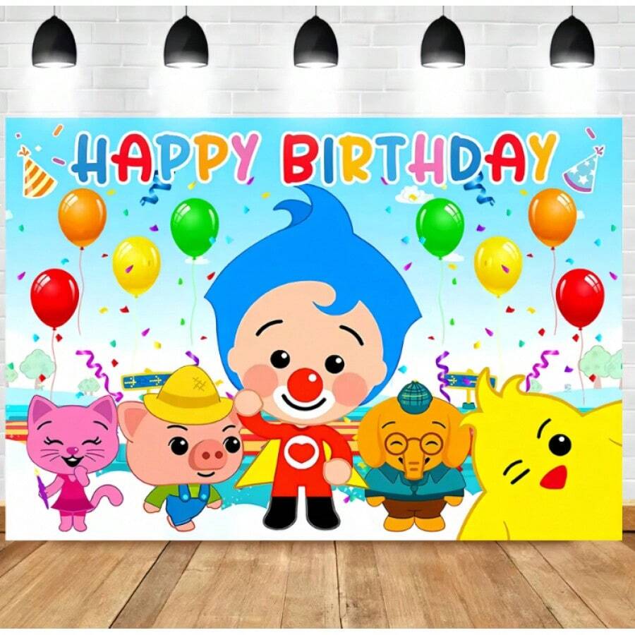 Plim Background Tapestry Children Birthday Party Photography Cartoon Photo Background Wall Rainbow Desktop Banner Decoration Baby Room - A - Xem 1