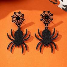 Halloween Spider, Bat & Witch Acrylic Earrings - Black Collection