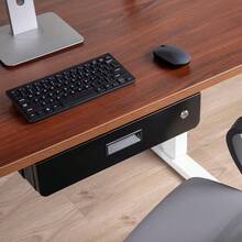 Maclean MC-461 Ergonomische Untertischschublade mit Schlüssel | Abschließbar | 5 kg Tragkraft | 45*31,2 cm | Hängeschublade Schwarz | Unter Schreibtisch montierbar