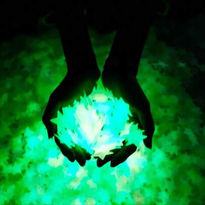 200pcs 3cm Glow In The Dark Star Wall Stickers, 3D Luminous, Solid Color And Mixed Color