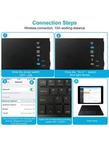 AKKHOO Wireless Keyboard With Touchpad, Rechargeable, Compatible With Ipad Tablets