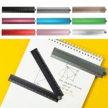 30cm Folding Ruler Simplified Aluminum Alloy Straight Ruler Students Multifunctional Drawing Measuirng Tool Metal Stationery Ruler