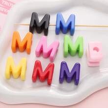 20pcs Multicolor Large Hole Acrylic Letter Beads, Handmade Decorative Letter Spacer Beads For Necklace Accessories, DIY Jewelry, Phone Chain, Jewelry Making, Beading Supplies - DIY - View 17