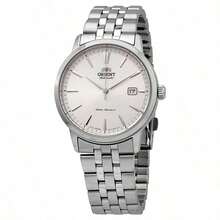 Orient Reloj automático mecánico resistente al agua para hombres de Orient con calendario, esfera blanca y referencia RA-AC0F02S10B