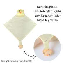 Naninha Para Bebe Bichinhos Com Porta Chupeta Menina Menino - Pintinho Amarelo - Visão 8