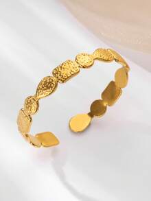 1 Stück Edelstahl Schlangen-Armband für Frauen, vintage goldfarbene Textur, dünnes verstellbares Schlangen-Armband zum täglichen Tragen