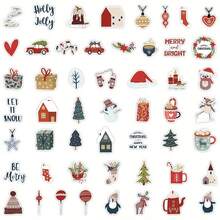50 件圣诞贴纸卡通贴纸涂鸦乙烯基卡通涂鸦贴纸适用于笔记本电脑手提箱吉他汽车电脑贴纸
