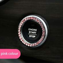 1pc Rhinestone Decor Car One-button Start Decoration Ring - White - View 11