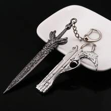 Nero Mod EX Crimson Queen Greatsword Pendant Keychain, Dante Rebellion Weapon Metal Charm
