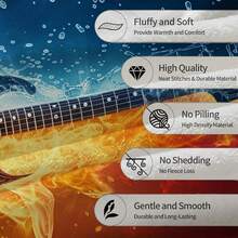 Guitar Throw Blanket, Fire & Water Design, Soft Cozy Lightweight Flannel Blankets Ideal For Couch, Bed, Travel, Outdoor & Home Decor, Warm Fluffy Fuzzy Blanket For Adults - 孔雀28 - 查看 4