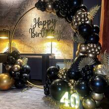 107pcs/Set Gold And Black Latex Balloons, Perfect For Decorations/Baby Shower/Wedding Decor. Designed For DIY Balloon Garland, Wedding, Birthday, Bachelorette Party, Anniversary, Gender Reveal, Farm, Balloon Arch, Outdoor Photography Outfits And Various Party Decorations. - Black and Gold Set - View 5